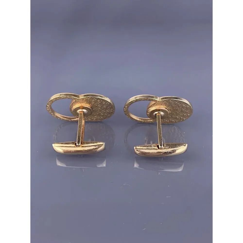 Interlocking Circles Rings Cufflinks Gold Plated Simple Modern Vintage